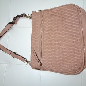Blush Quilted Vegan Leather Satchel